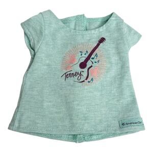American Girl Tenney Doll Tee Store Exclusive Top Guitar AG Logo Green T Shirt